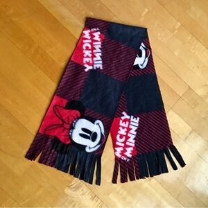 MINNIE Mouse Soft Fleece Scarf, Red, Black, Buffalo Plaid